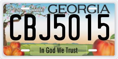 GA license plate CBJ5015