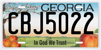 GA license plate CBJ5022