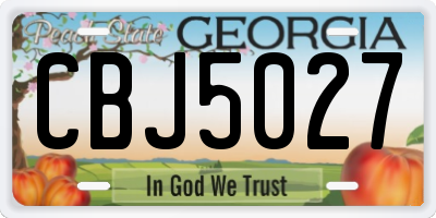 GA license plate CBJ5027