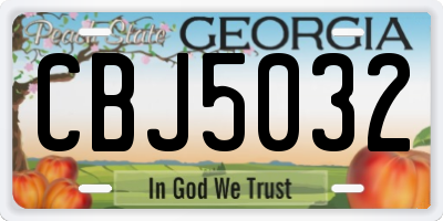 GA license plate CBJ5032