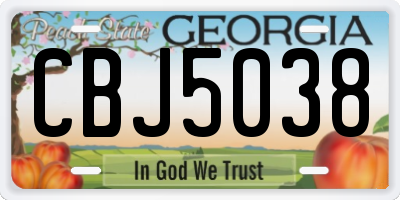 GA license plate CBJ5038