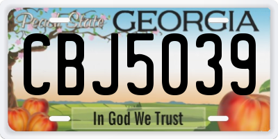 GA license plate CBJ5039