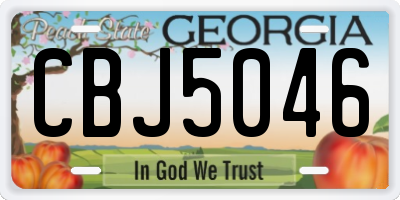 GA license plate CBJ5046