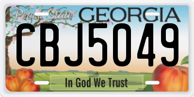 GA license plate CBJ5049
