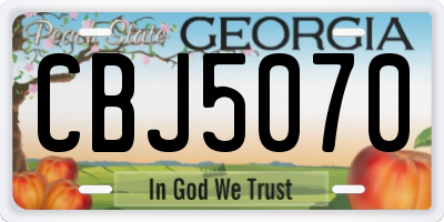 GA license plate CBJ5070