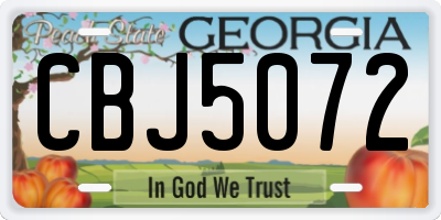 GA license plate CBJ5072