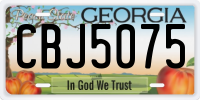 GA license plate CBJ5075
