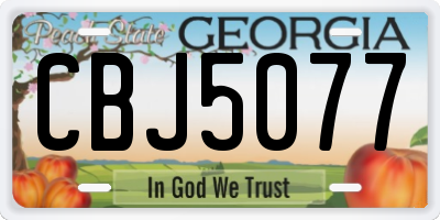 GA license plate CBJ5077