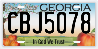 GA license plate CBJ5078