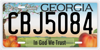GA license plate CBJ5084