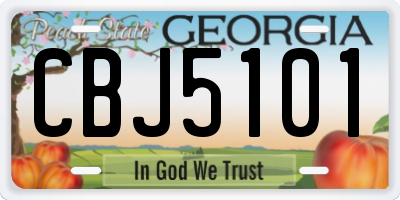 GA license plate CBJ5101