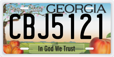 GA license plate CBJ5121
