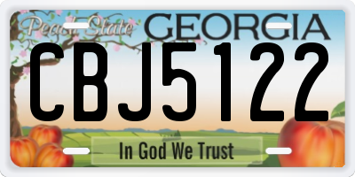 GA license plate CBJ5122