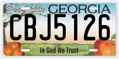 GA license plate CBJ5126