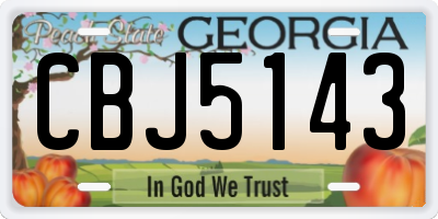 GA license plate CBJ5143