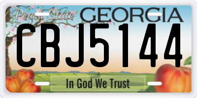 GA license plate CBJ5144