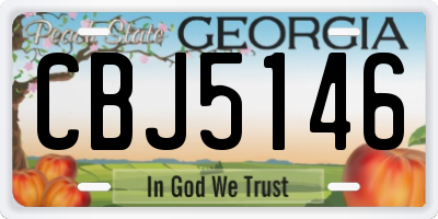 GA license plate CBJ5146