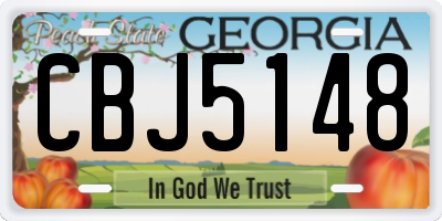 GA license plate CBJ5148