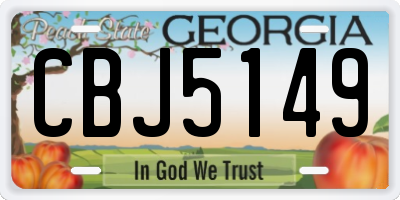 GA license plate CBJ5149