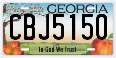 GA license plate CBJ5150