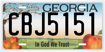 GA license plate CBJ5151