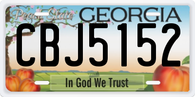 GA license plate CBJ5152