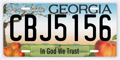 GA license plate CBJ5156