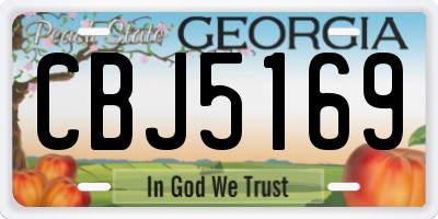 GA license plate CBJ5169