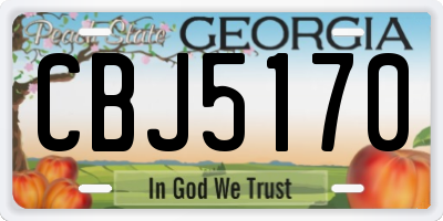 GA license plate CBJ5170