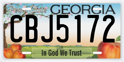 GA license plate CBJ5172