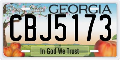 GA license plate CBJ5173