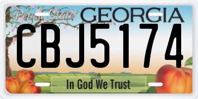 GA license plate CBJ5174