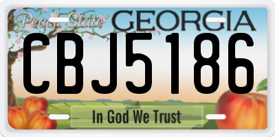 GA license plate CBJ5186