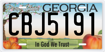 GA license plate CBJ5191
