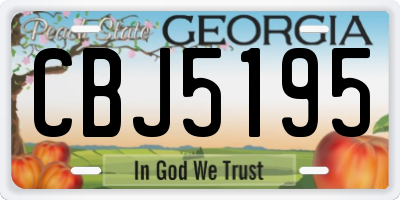 GA license plate CBJ5195