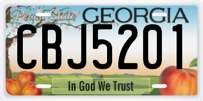 GA license plate CBJ5201