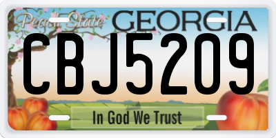 GA license plate CBJ5209