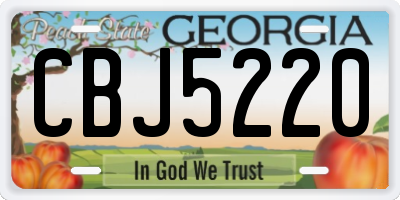 GA license plate CBJ5220