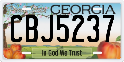 GA license plate CBJ5237