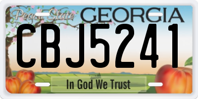 GA license plate CBJ5241