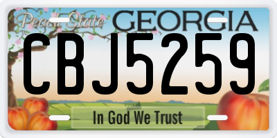GA license plate CBJ5259
