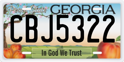 GA license plate CBJ5322