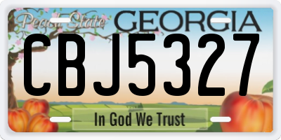 GA license plate CBJ5327