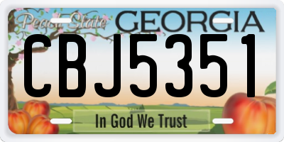 GA license plate CBJ5351