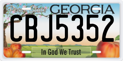GA license plate CBJ5352