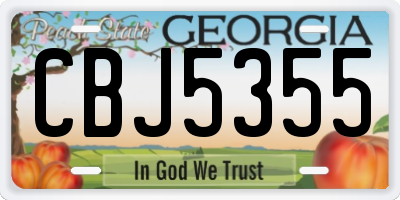 GA license plate CBJ5355