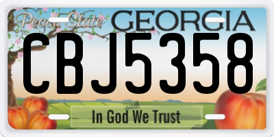GA license plate CBJ5358