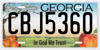 GA license plate CBJ5360