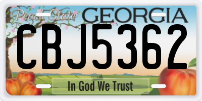 GA license plate CBJ5362