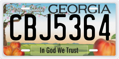 GA license plate CBJ5364